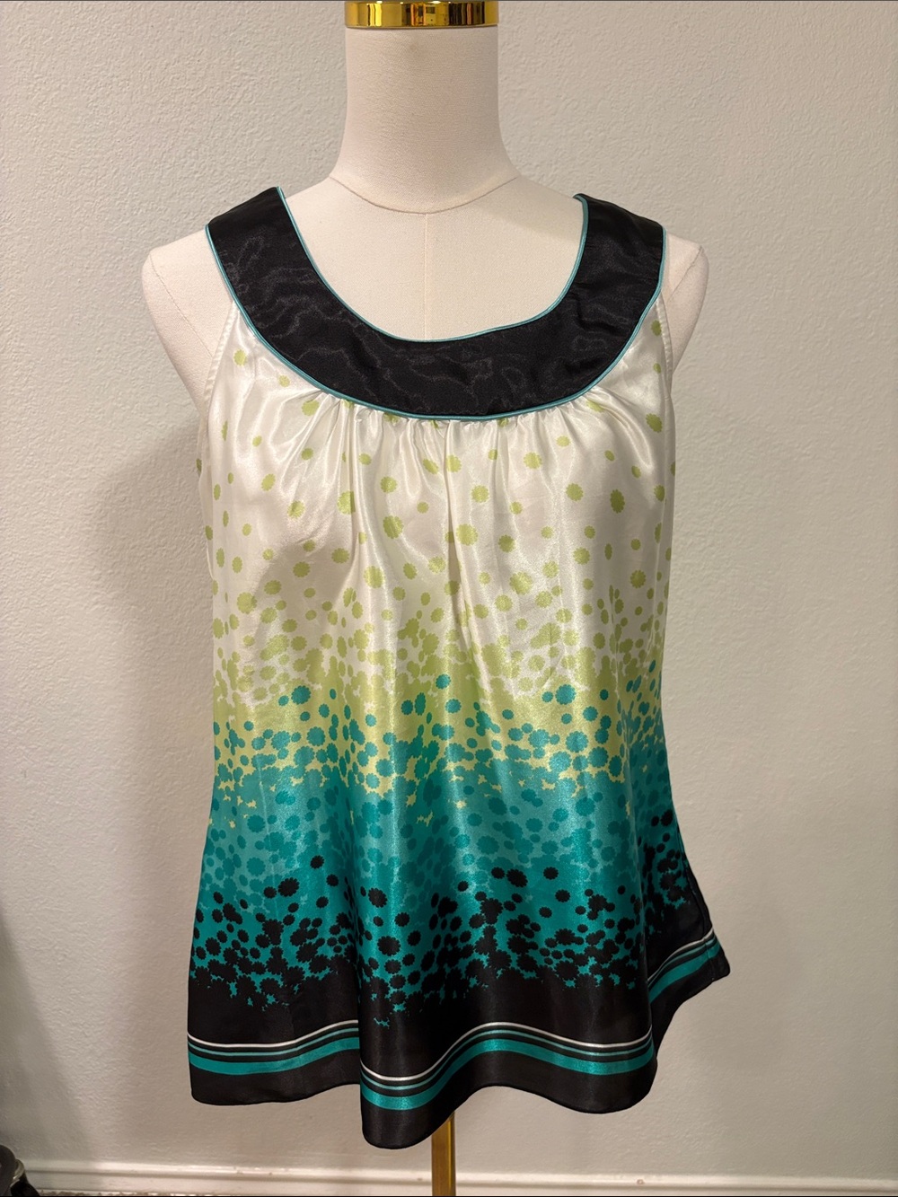 Bwear Teal, Black & White Ombre Dot Camisole